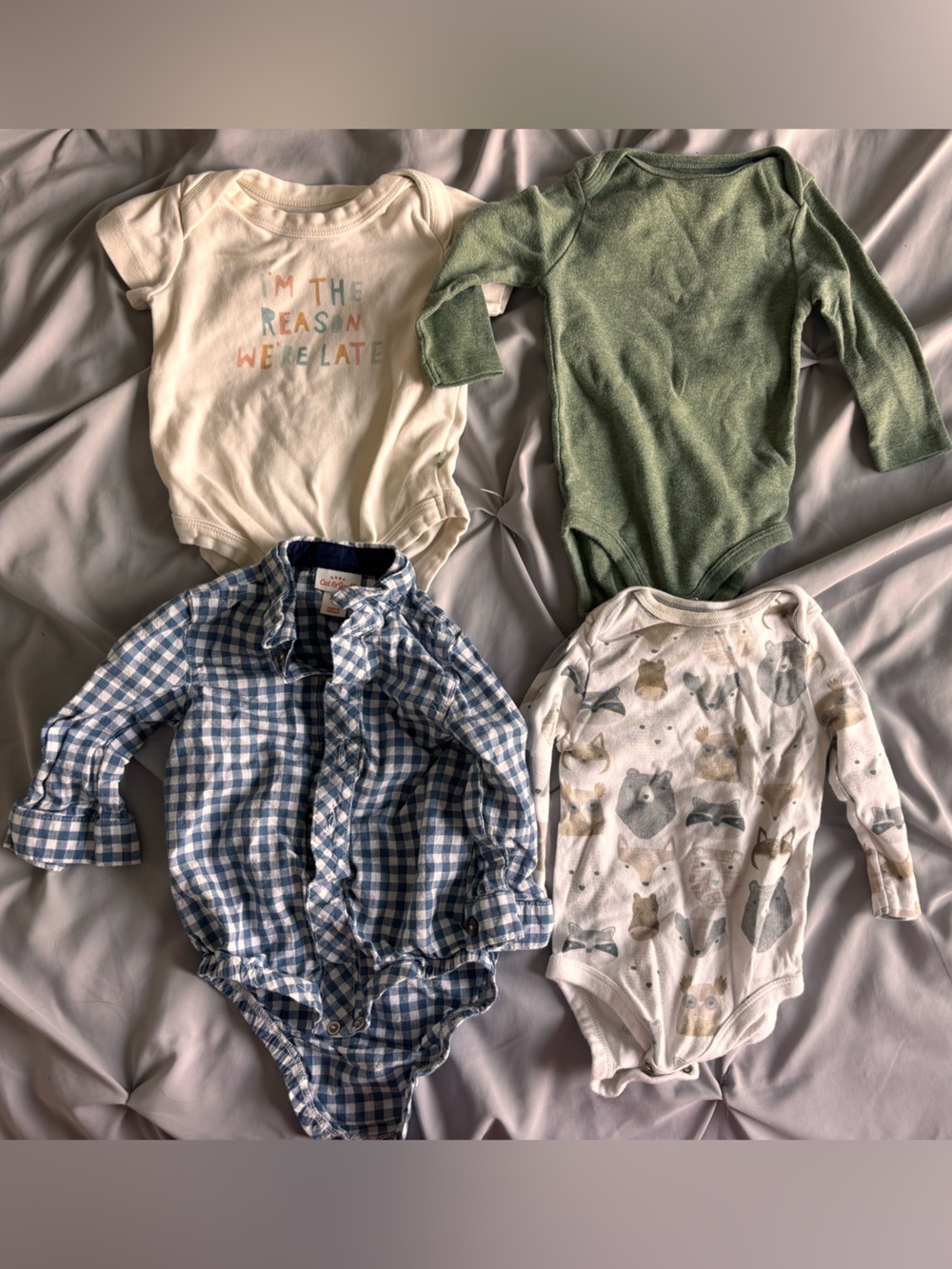 Boys 6-9 Month Bundle Lot of 4 Onesie Baby Boy Clothes